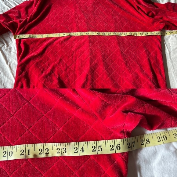 Vintage Quilted Velour Lingerie Nordstrom L Red Gold - Picture 14 of 16